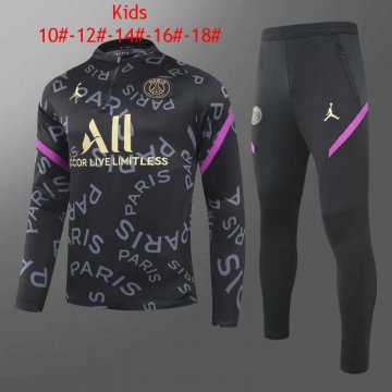 2020-21 PSG Black Kid's Football Training Suit [2020127587]