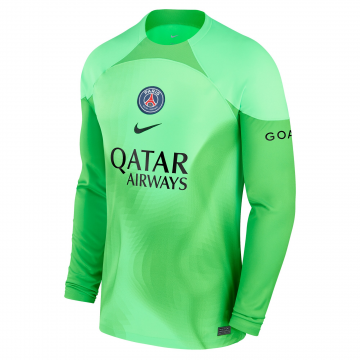 #Long Sleeve PSG 2022-23 Goalkeeper Green Soccer Jerseys Men's