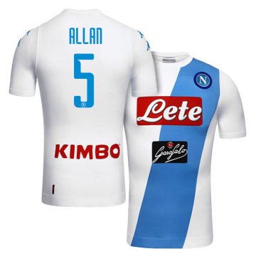 2016-17 Napoli Away White Football Jersey Shirts #5 Allan