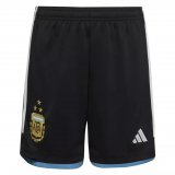 Argentina 2023 3-Star Home Black World Cup Champions Soccer Shorts Men's