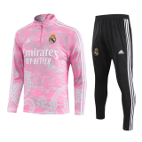 Real Madrid 2023-24 Pink Soccer Zipper Sweatshirt + Pants Kid's