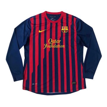 11/12 Barcelona Retro Home Long Sleeve Men's Football Jersey Shirts