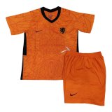 2020 Netherlands Home Kids Football Kit(Shirt+Shorts)