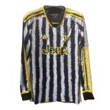 #Long Sleeve Juventus 2023-24 Home Soccer Jerseys Men's