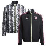 Juventus 2023-24 On-Field Team Logo Anthem Reversible Black Full-Zip Soccer Windrunner Jacket Men's