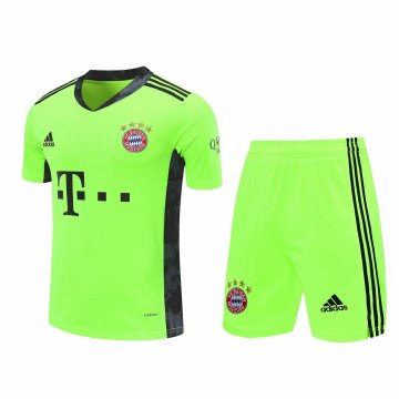 2020-21 Bayern Munich Goalkeeper Yellow Men Football Jersey Shirts + Shorts Set