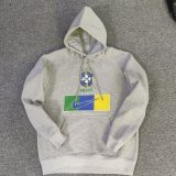 #Hoodie Brazil 2022 Grey Pullover Soccer Sweatshirt Men's