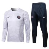 PSG White 3D Print Soccer Training Suit Men's 2022-23