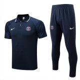 PSG 2022-23 Dark Blue Soccer Polo + Pants Men's