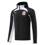 #Hoodie Corinthians 2021-22 Black All Weather Windrunner Soccer Jacket Men's
