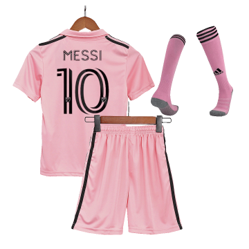 #MESSI #10 Inter Miami CF 2022 Home Soccer Jerseys + Short + Socks Kid's