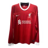 #Long Sleeve Liverpool 2023-24 Home Soccer Jerseys Men's