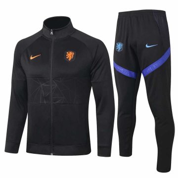 2020-21 Netherlands Black Men's Football Training Suit(Jacket + Pants)