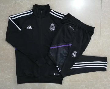 Real Madrid 2022-23 Black Soccer Training Suit Jacket + Pants Men's