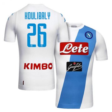 2016-17 Napoli Away White Football Jersey Shirts #26 Kalidou Koulibaly