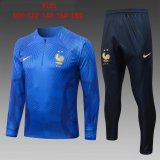 France 2022 Blue 3D Soccer Training Suit Kid's