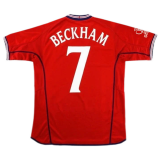 #Retro Beckham #7 England 2002 Away Soccer Jerseys Men's