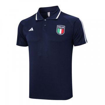 Italy 2023 Navy Soccer Polo Jerseys Men's