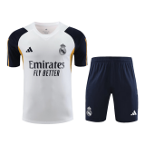 Real Madrid Pre-Match White Soccer Jerseys + Short Men's 2023/24
