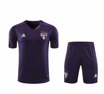 2020-21 Sao Paulo FC Goalkeeper Purple Men Football Jersey Shirts + Shorts Set