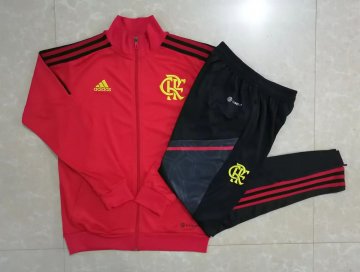 Flamengo 2022-23 Red Soccer Training Suit Jacket + Pants Men's