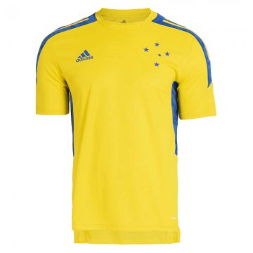 2021-22 Cruzeiro Yellow Short Football Training Shirt Men's
