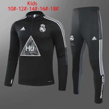 2020-21 Real Madrid x Human Race Black Kids Football Training Suit
