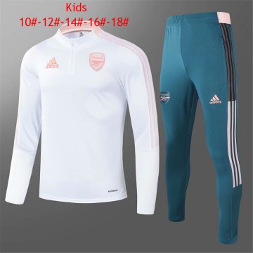 2021-22 Arsenal White Football Training Suit(Sweatshirt + Pants) Kid's