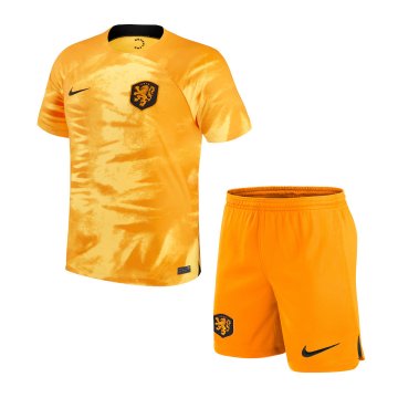 Netherlands 2022 Home Soccer Jerseys + Short Kid's