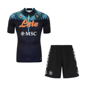 2021-22 Napoli Black Special Edition Football Jersey Shirts + Short Kid's