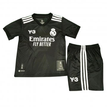 Real Madrid 2022-23 Y-3 120th Anniversary Black Soccer Jerseys + Short Kid's