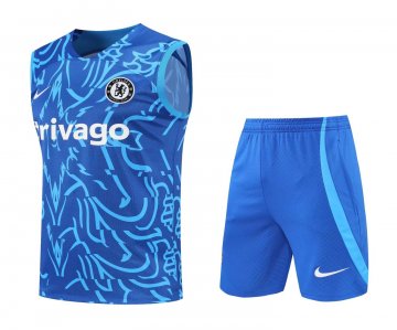 Chelsea 2022-23 Blue 3D Soccer Singlet + Short Men's