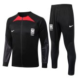 Korea Black Soccer Jacket + Pants Men's 2022-23