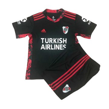 2021-22 River Plate Black Goalkeeper Football Kit (Shirt + Short) Kid's
