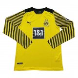 Borussia Dortmund 2021-22 Home Long Sleeve Soccer Jerseys Men's