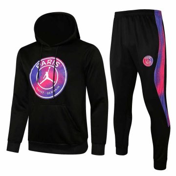 2021-22 PSG x JORDAN Hoodie Black ?II Football Training Suit (Sweatshirt + Pants) Men's