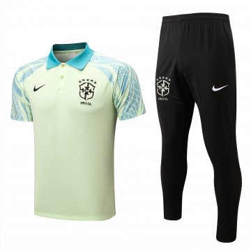 Brazil 2022-23 Grass Green Soccer Polo + Pants Men's