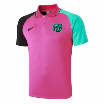 2020-21 Barcelona Pink BG Men's Football Polo Shirt