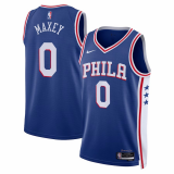 Tyrese Maxey #0 Philadelphia 76ers 2022-23 Royal Jerseys - Icon Edition Men's