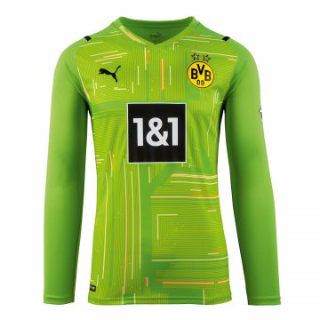 Borussia Dortmund 2021-22 Goalkeeper Green Long Sleeve Men's Soccer Jerseys