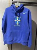 Brazil 2022 Blue Pullover Hoodie Soccer Sweatshirt Men's