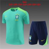 Brazil 2024 Green Soccer Jerseys + Short Kid's
