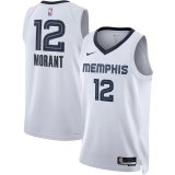 Memphis Grizzlies 2022/2023 White SwingMen's Jersey Association Edition Men's (MORANT #12)
