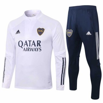 2020-21 Boca Juniors White Half Zip Men's Football Training Suit(Jacket + Pants)