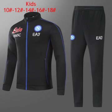 Napoli 2021-22 Black Soccer Training Suit Jacket + Pants Kid's