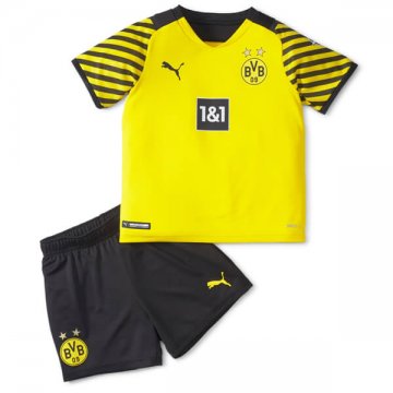 2021-22 Borussia Dortmund Home Kid‘s Football Jersey Shirts + Short