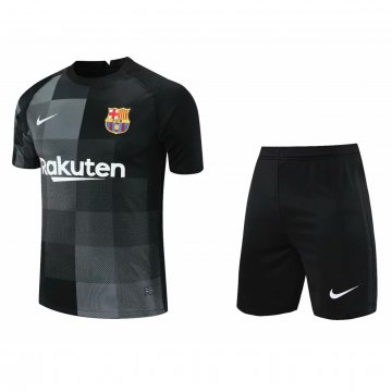 Barcelona 2021-22 Black Soccer Jerseys + Short Men's