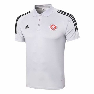 2020-21 S. C. Internacional Light Grey Men's Football Polo Shirt