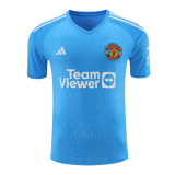Manchester United 2023-24 Goalkeeper Blue Soccer Jerseys Men's
