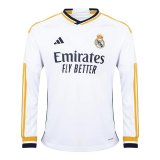 #Long Sleeve Real Madrid 2023-24 Home Soccer Jerseys Men's